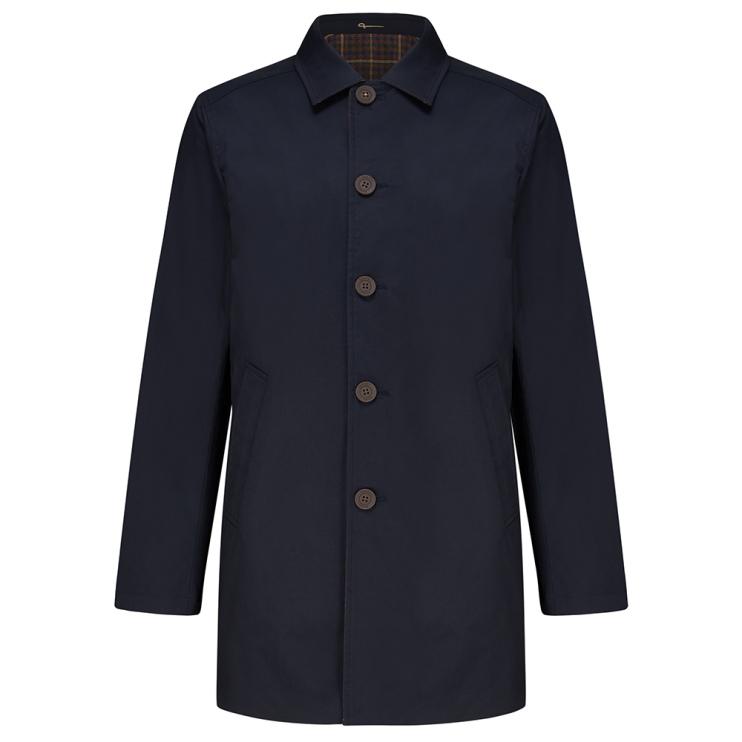 Guards London Montague Check2 Navy Reversible Raincoat– Jepsons