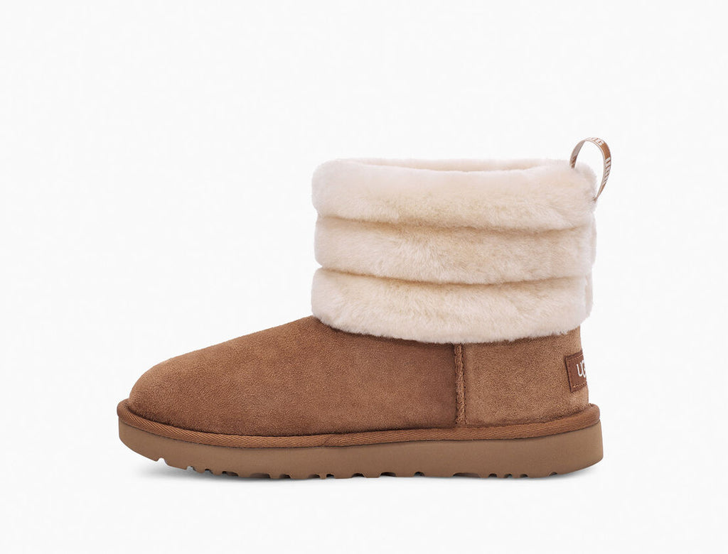 Ugg fluff mini shop quilted logo boot