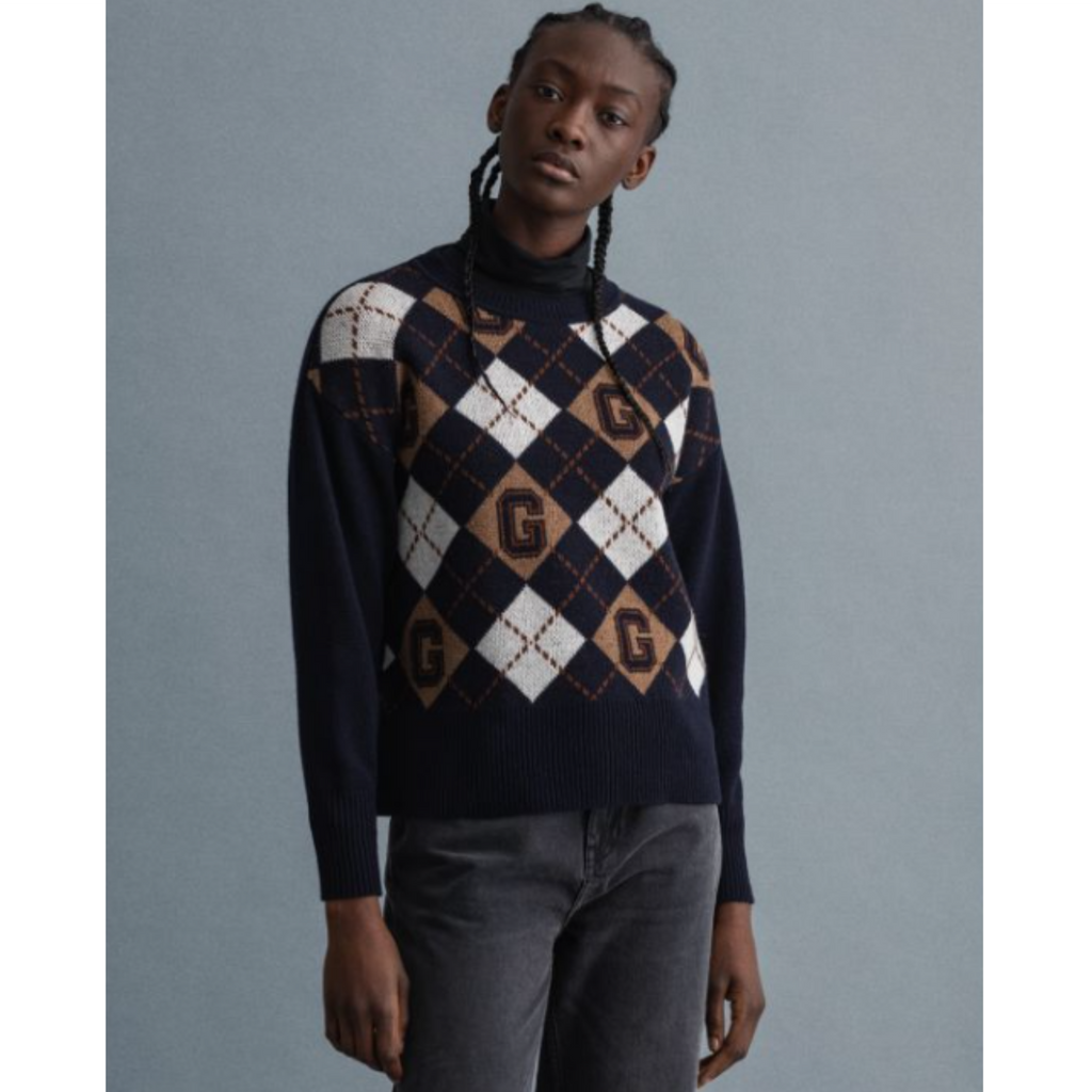 GANT Argyle Crew Neck Knit 4802101– Jepsons